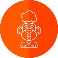 Exploding Line Red Circle Icon vector