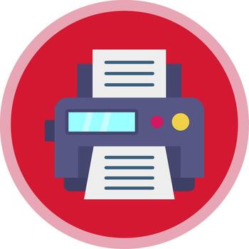 Printer Flat Multi Circle Icon vector