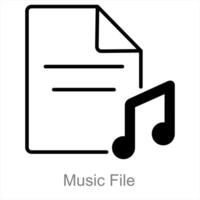 música archivo y melodía icono concepto vector