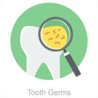 Tooth Germs and bacteria icon concept vector