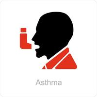 asma y inhalador icono concepto vector