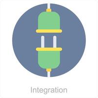 Integration and plug icon concept vector