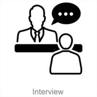 entrevista y trabajo icono concepto vector
