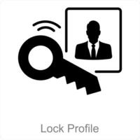 bloquear perfil y intimidad icono concepto vector