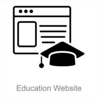 Education Website and laptop icon concept vector