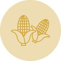 Corn Line Yellow Circle Icon vector