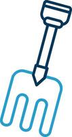 Fork Line Blue Two Color Icon vector