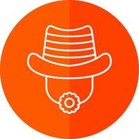 Hat Line Red Circle Icon vector