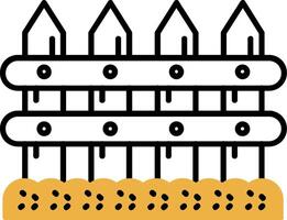 Fence Skined Filled Icon vector