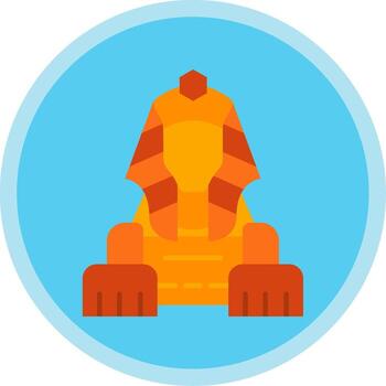 Sphinx Flat Multi Circle Icon vector