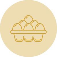 Eggs Line Yellow Circle Icon vector