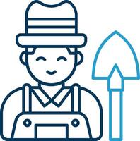 Farmer Line Blue Two Color Icon vector