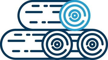 Wood Line Blue Two Color Icon vector