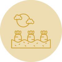 Carrots Line Yellow Circle Icon vector