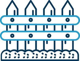 Fence Line Blue Two Color Icon vector