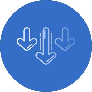 Decrease Gradient Line Circle Icon vector