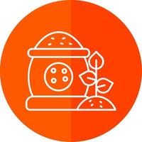 Fertilizer Line Red Circle Icon vector