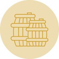 Barrel Line Yellow Circle Icon vector