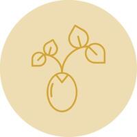 Sprout Line Yellow Circle Icon vector