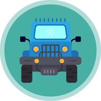 Jeep Flat Multi Circle Icon vector