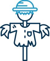 Scarecrow Line Blue Two Color Icon vector