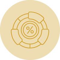 Ratio Line Yellow Circle Icon vector