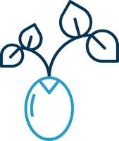 Sprout Line Blue Two Color Icon vector