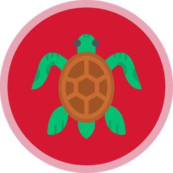 Turtle Flat Multi Circle Icon vector