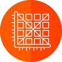 Matrix Line Red Circle Icon vector