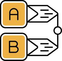 diagrama desollado lleno icono vector