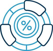 Ratio Line Blue Two Color Icon vector