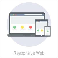 Responsive web and web icon concept vector