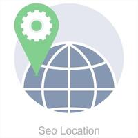 Seo Location and seo icon concept vector