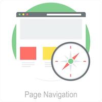 Page Navigation and navigation icon concept vector