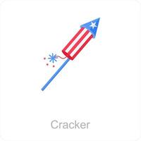 Cracker and bomb icon concept vector