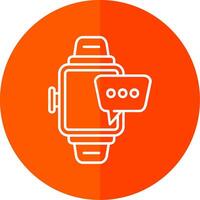 Smartwatch Line Red Circle Icon vector