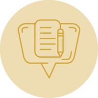 Edit Line Yellow Circle Icon vector