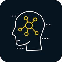 Psychology Line Yellow White Icon vector
