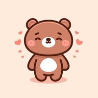 vector oso kawaii dibujos animados