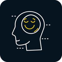 Happiness Line Yellow White Icon vector