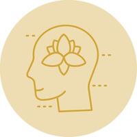 Meditation Line Yellow Circle Icon vector