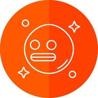 Shocked Line Red Circle Icon vector