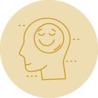 Happiness Line Yellow Circle Icon vector