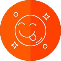 Tongue Line Red Circle Icon vector