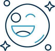 Wink Line Blue Two Color Icon vector