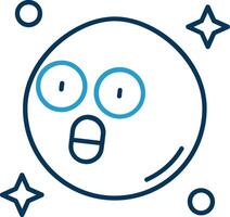 Surprised Line Blue Two Color Icon vector