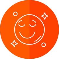 Relieved Line Red Circle Icon vector