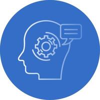 Thinking Gradient Line Circle Icon vector