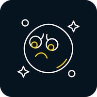 Sad Line Yellow White Icon vector