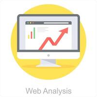 web análisis y web icono concepto vector